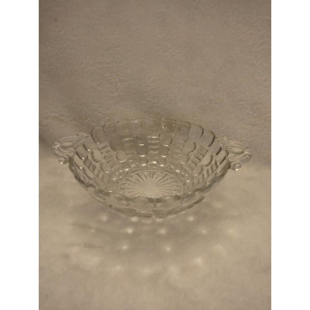Vnt Depression Pressed Glass Candy Dish   7 1/2"